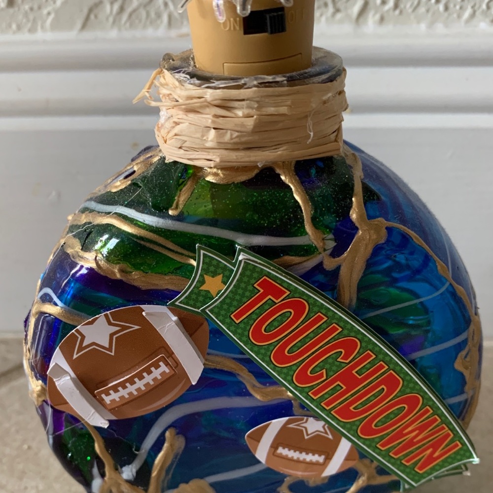 FOOTBALL FAN STAINGLASS LITE-HANDCRAFT 1 of KIND